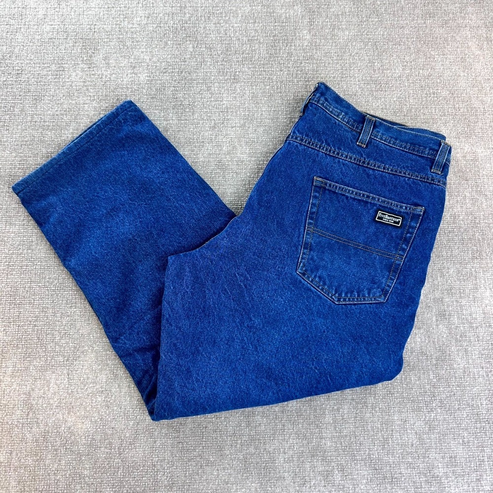 Five Brother Work Wear Jeans Men 40x34 Blue Cotton Fleece Lined Relaxed Straight